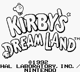 Kirby's Dream Land title screen for GameBoy
